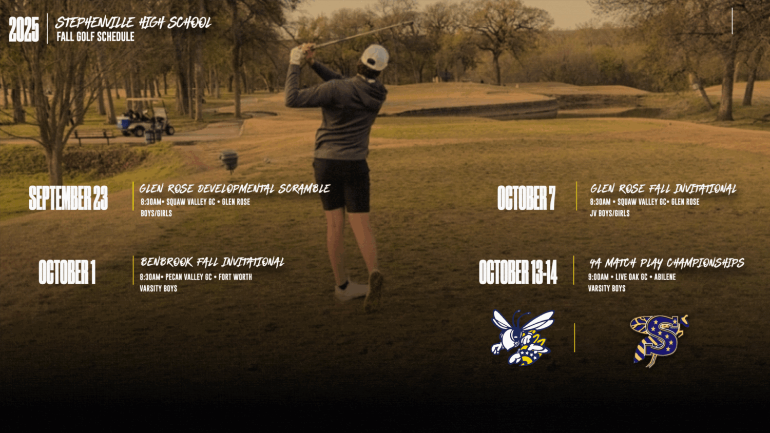 2025 Fall Golf Schedule